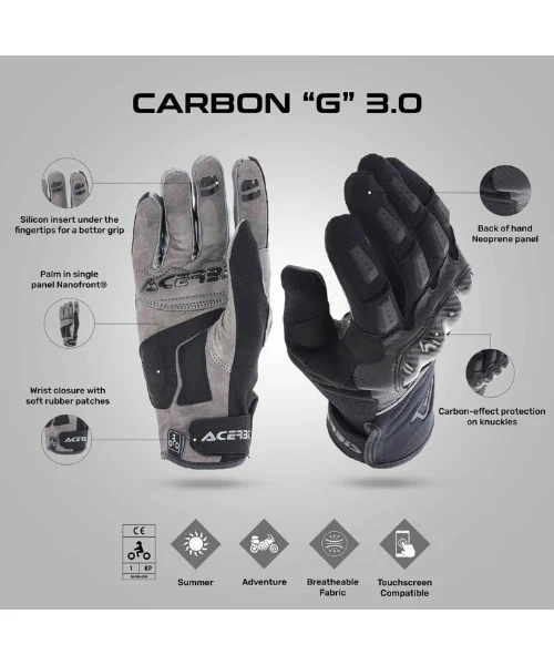 Acerbis Carbon G 3.0 Riding Gloves - Black - Image 3