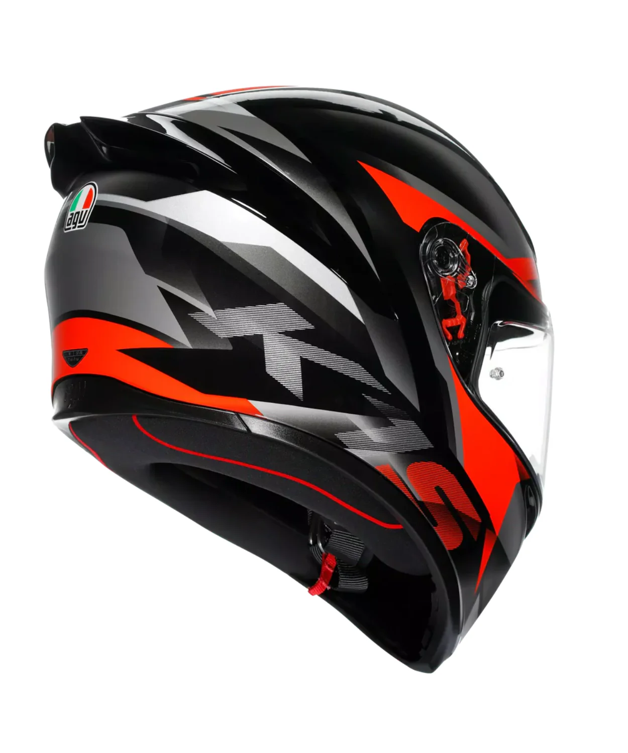 AGV K1 S Fastlap Helmet - Gloss Black Grey Red - Image 6