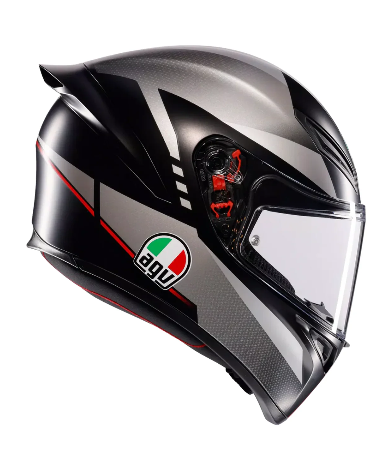AGV K1 S Lap 034 Helmet - Matt Black Grey Red - Image 3