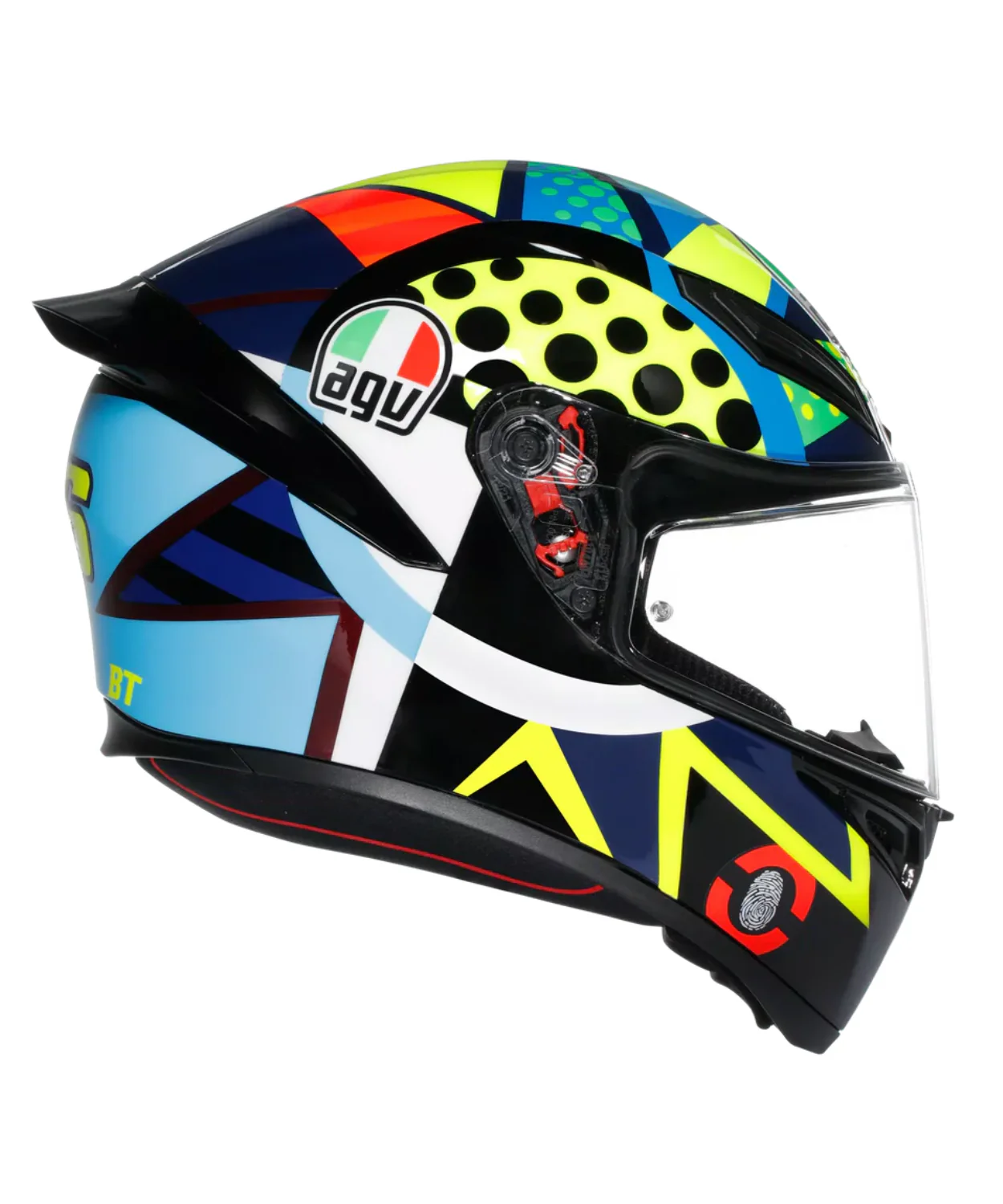 AGV K1 S Rossi Winter Test Helmet 2020 - Gloss Blue Yellow - Image 3