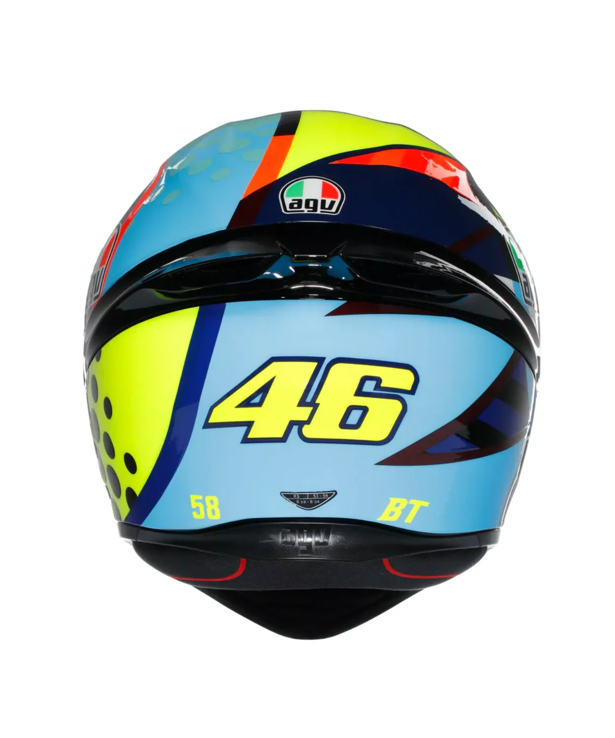 AGV K1 S Rossi Winter Test Helmet 2020 - Gloss Blue Yellow - Image 6