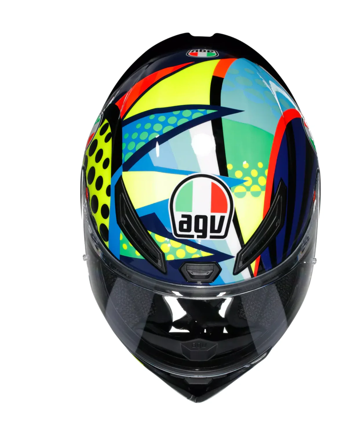 AGV K1 S Rossi Winter Test Helmet 2020 - Gloss Blue Yellow - Image 7