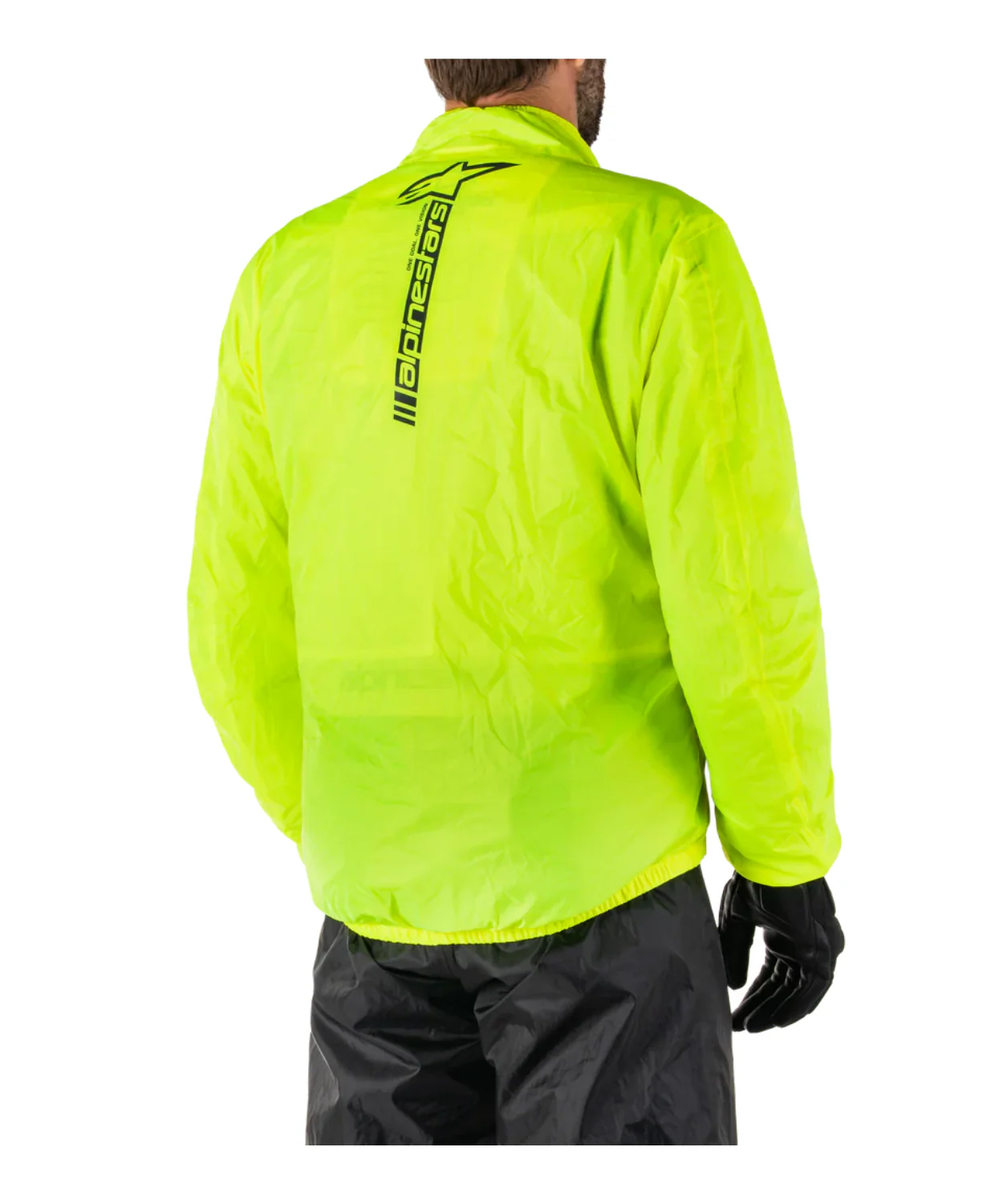 Alpinestars Hurricane V2 Rain Jacket - Yellow Fluorescent - Image 4