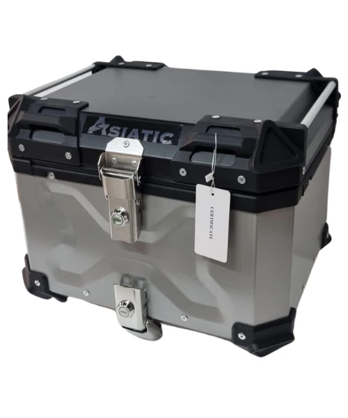 Asiatic Aluminium Top Box 45L with Backrest - Silver - Image 3