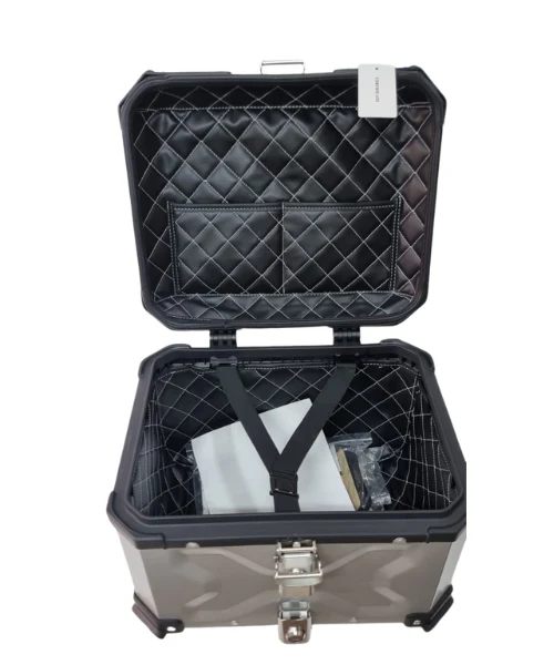 Asiatic Aluminium Top Box 45L with Backrest - Silver - Image 7