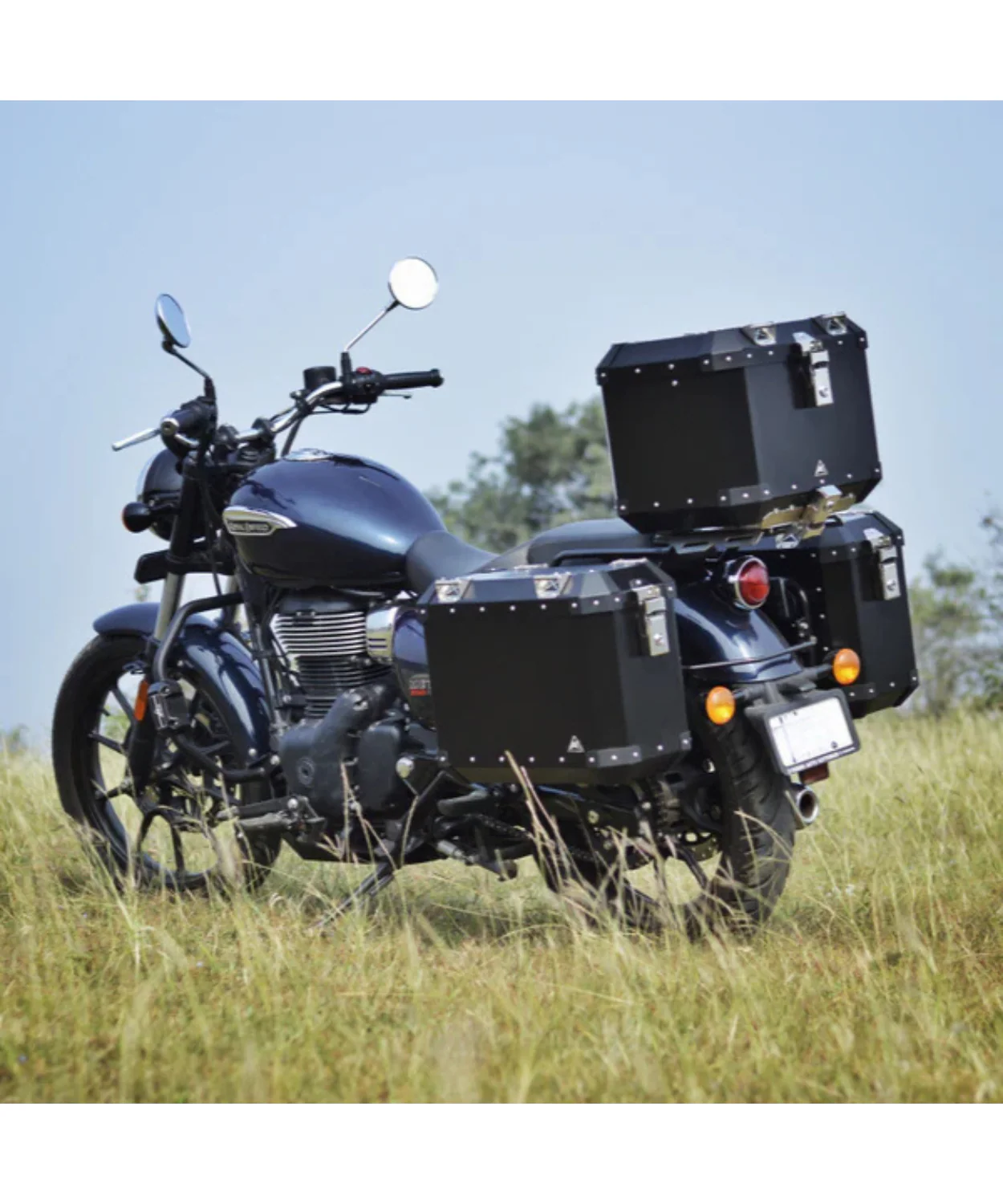 Auto Engina Aluminium 42L Top Box for Royal Enfield Meteor 350 - Black - Image 6