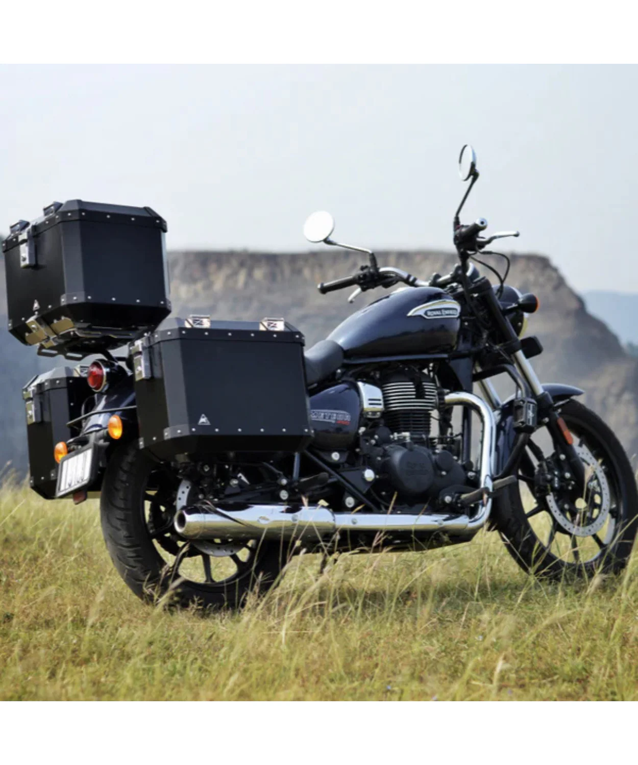 Auto Engina Aluminium 42L Top Box for Royal Enfield Meteor 350 - Black - Image 8