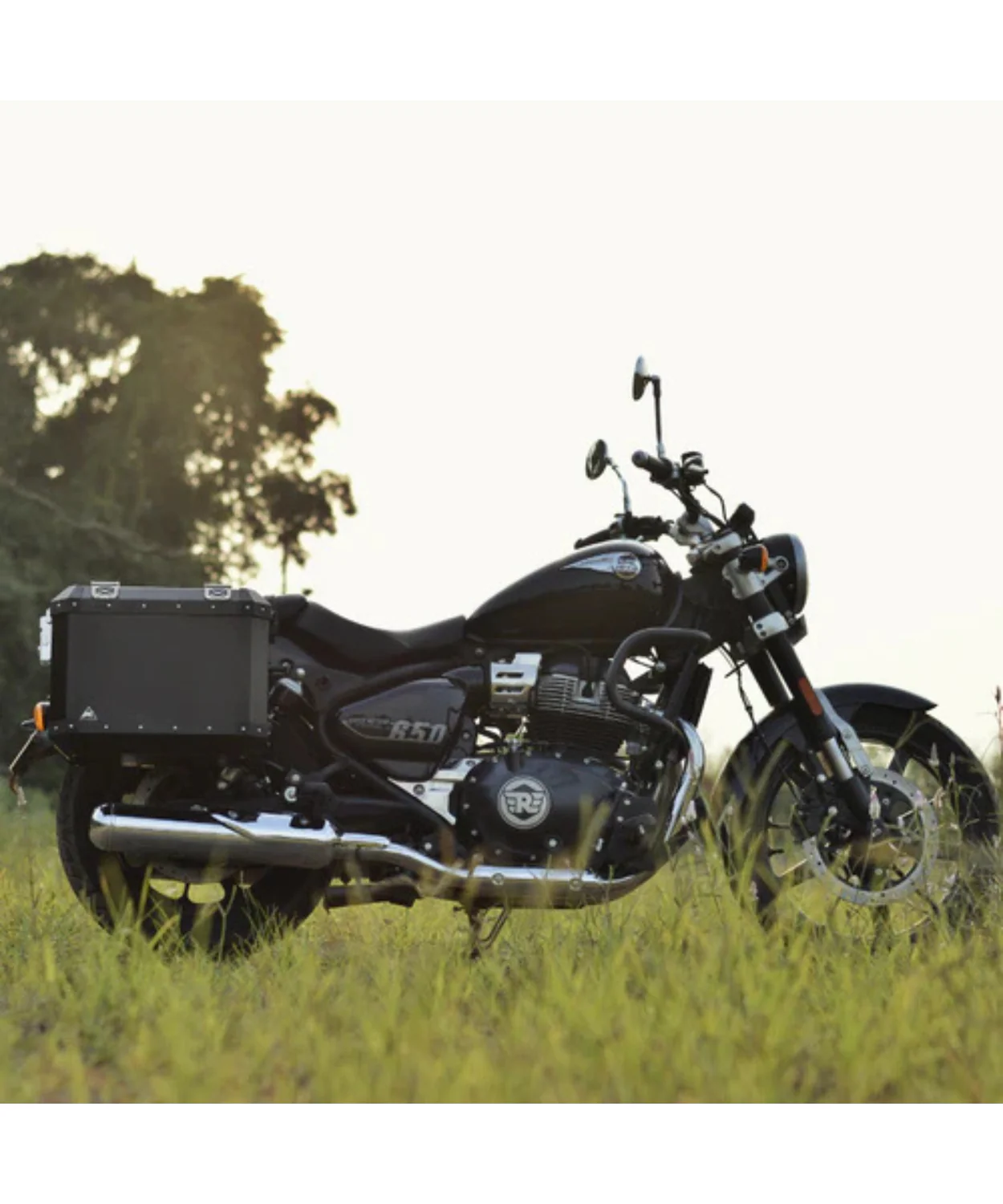 Auto Engina Aluminium Panniers 72L for Royal Enfield Super Meteor 650 - Black