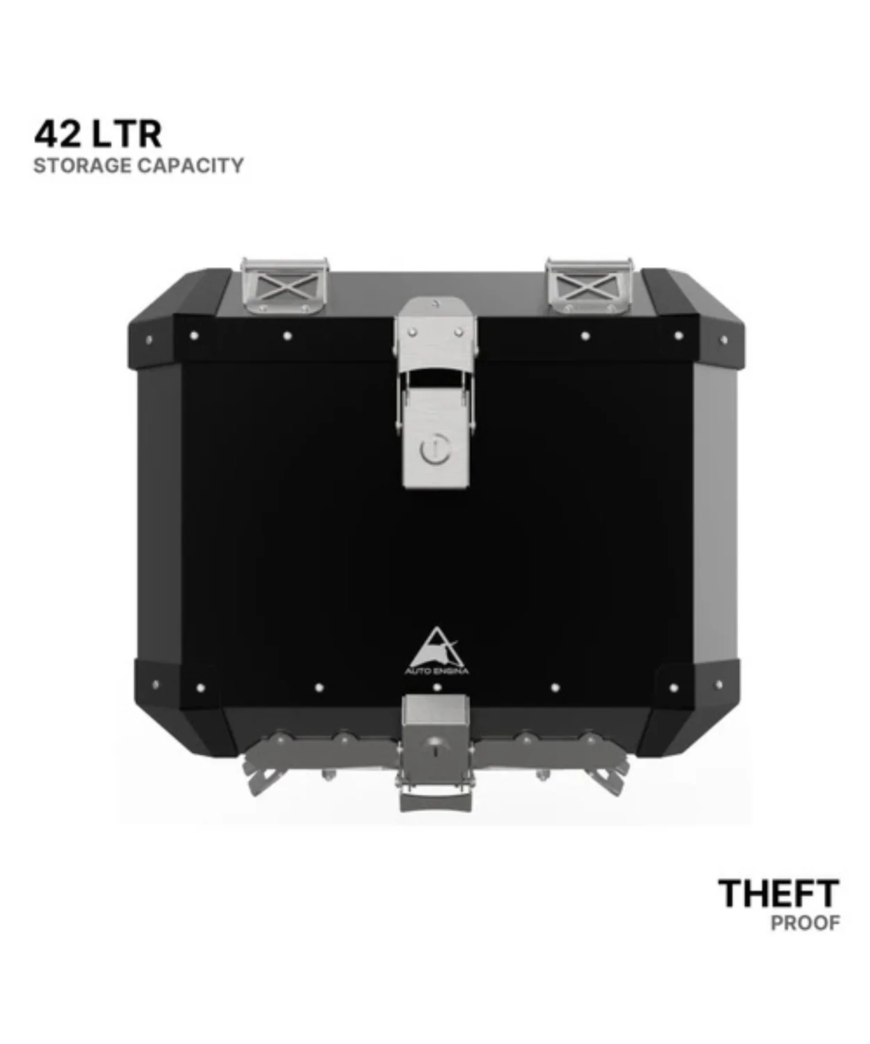 Auto Engina Aluminium Top Box 42L for Royal Enfield Himalayan 411 - Black - Image 5