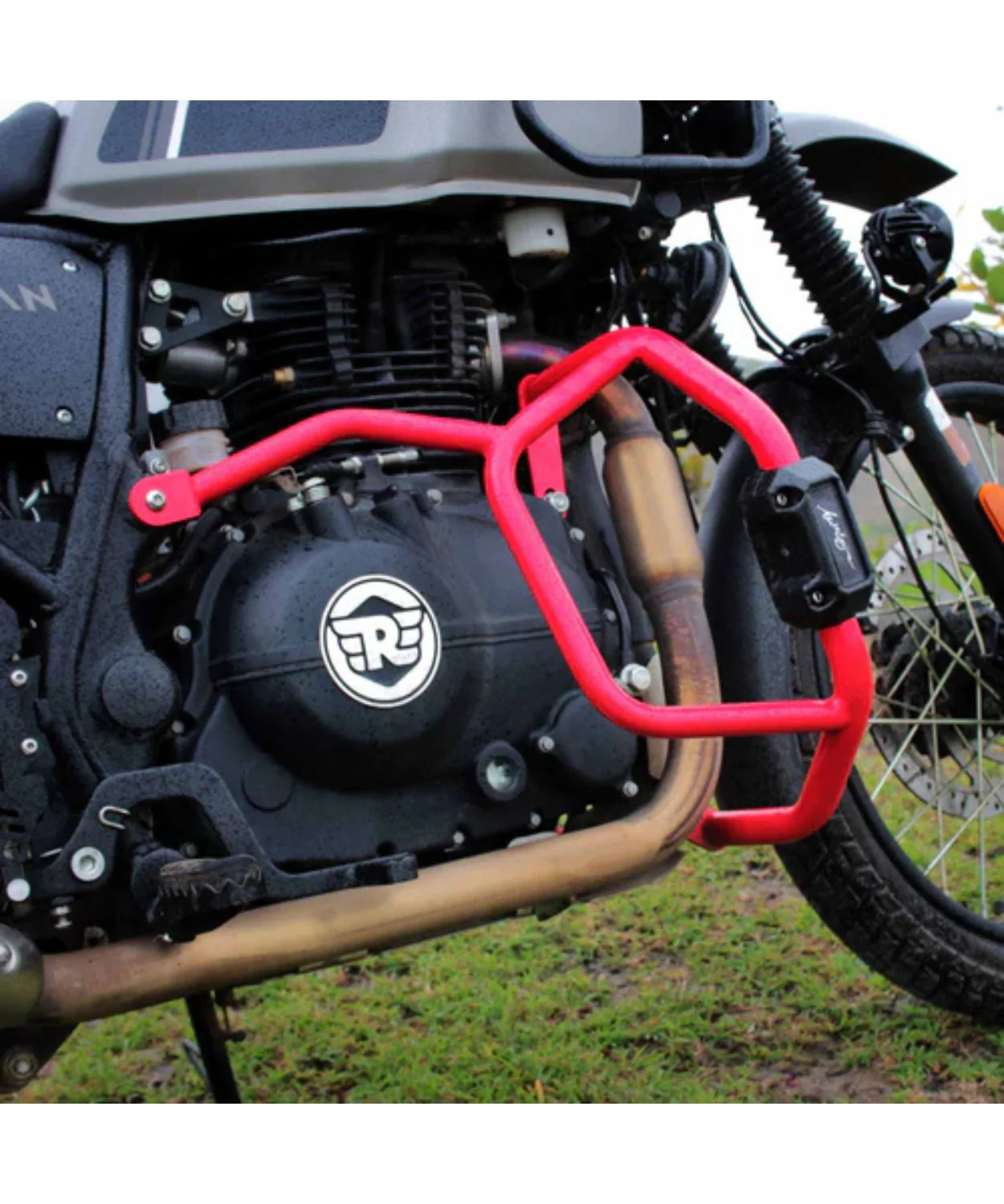 Auto Engina Crash / Leg Guard for Royal Enfield Himalayan 411 - Red - Image 3
