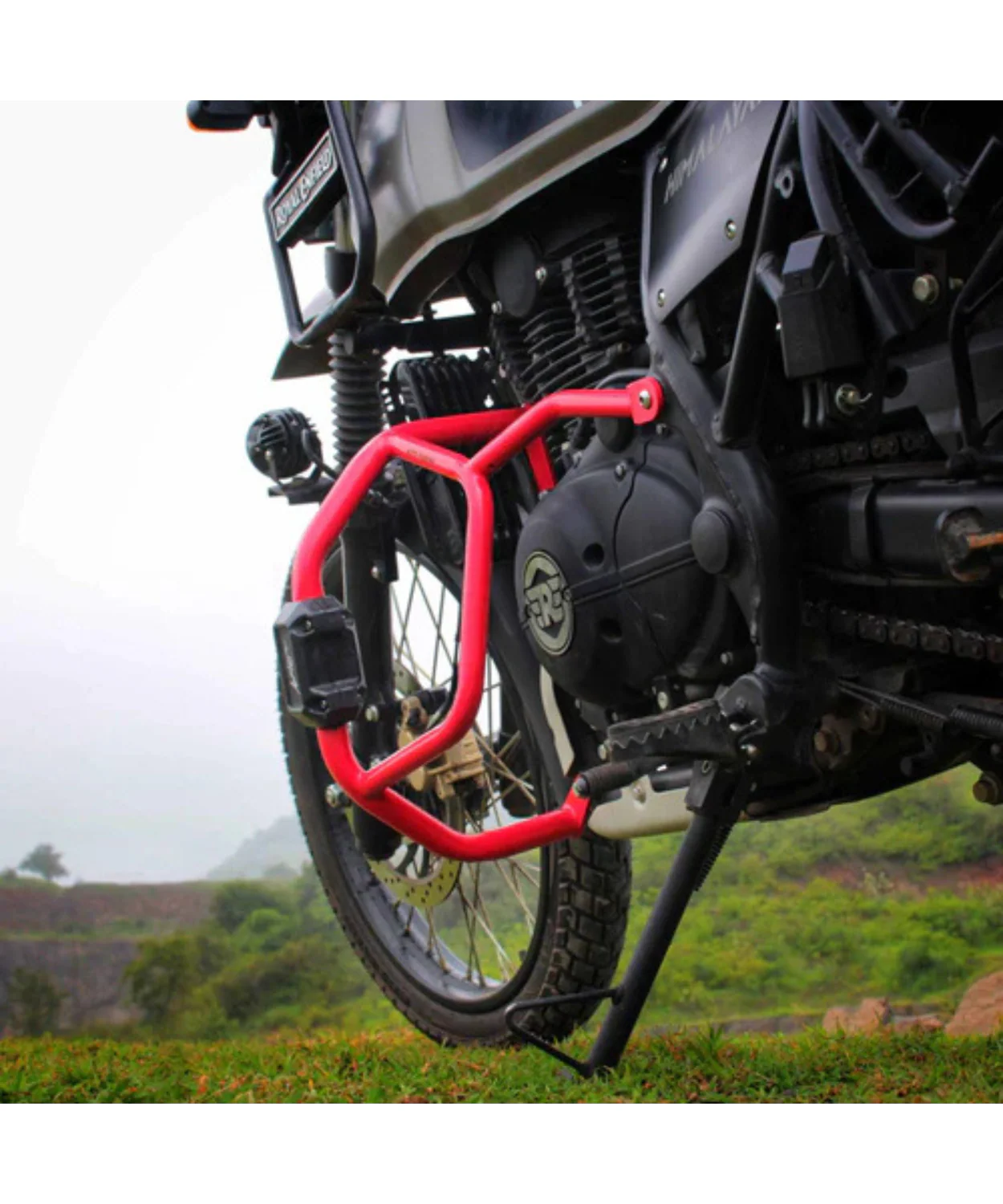 Auto Engina Crash / Leg Guard for Royal Enfield Himalayan 411 - Red - Image 4