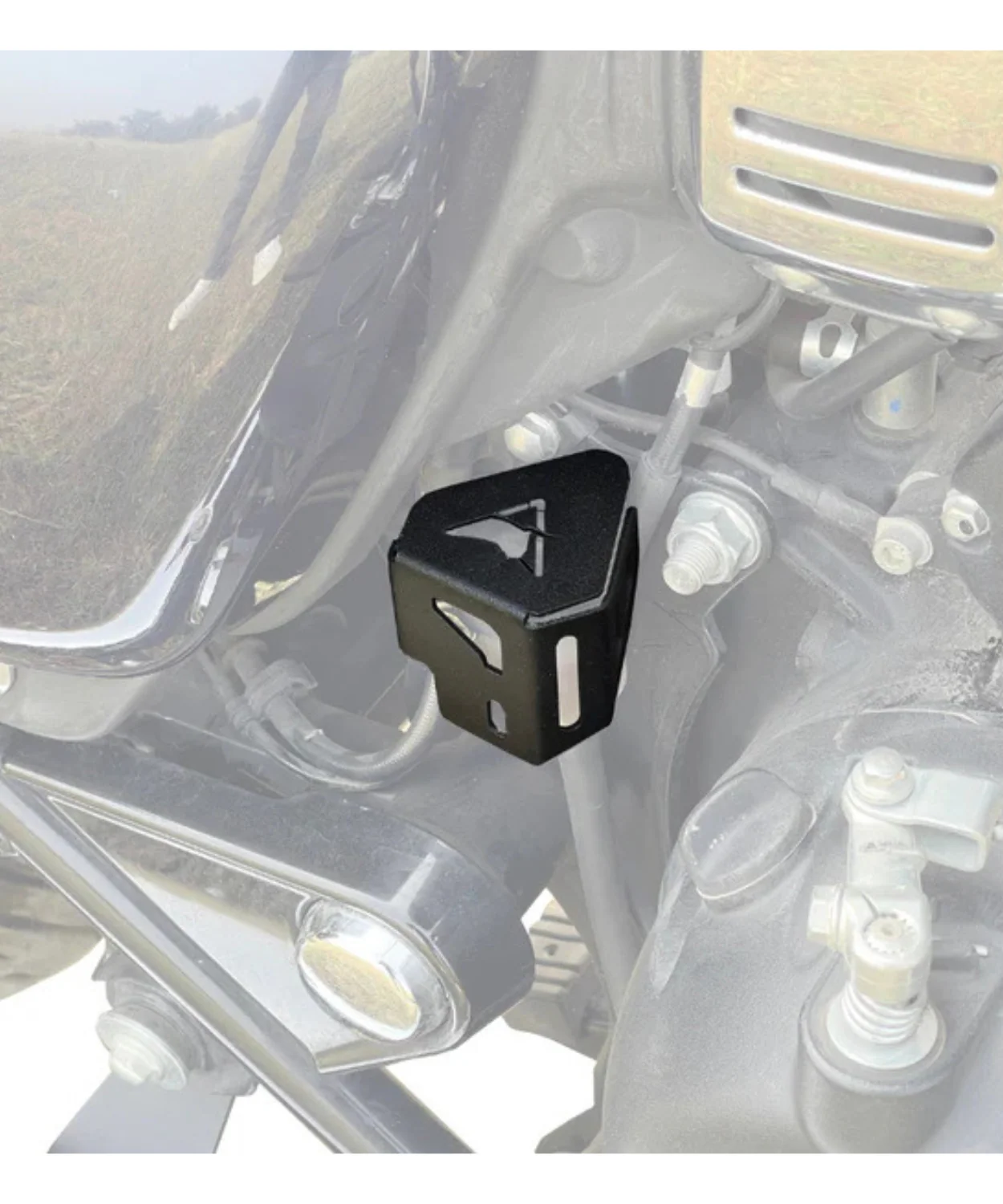 Auto Engina Rear Brake Oil Reservoir Cover for Royal Enfield Meteor 350 - Black