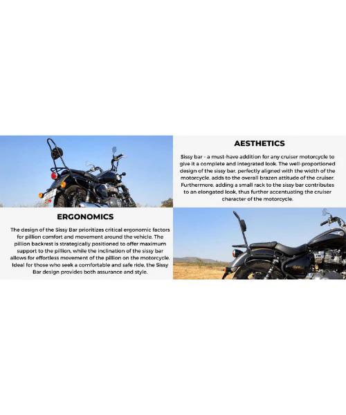 Auto Engina Super Meteor 650 Sissy Bar With Backrest - Black - Image 4