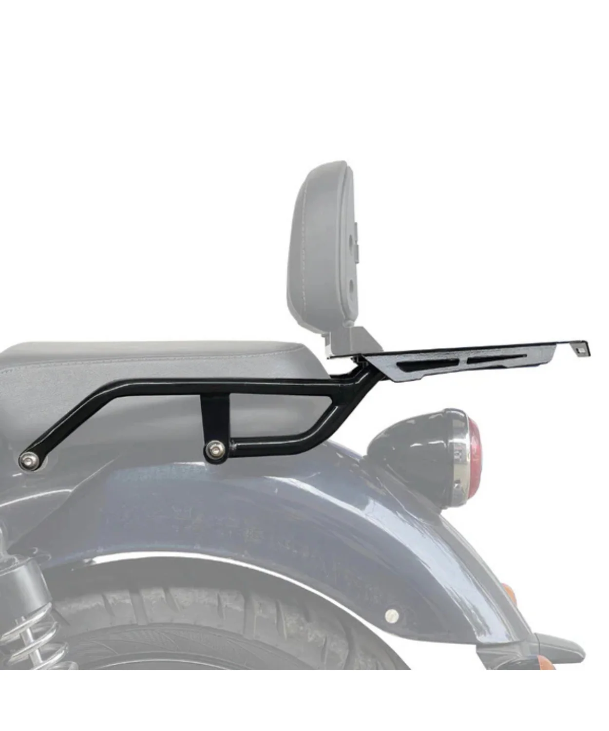Auto Engina Top Rack with Backrest Adapter for Royal Enfield Meteor 350 - Black - Image 3
