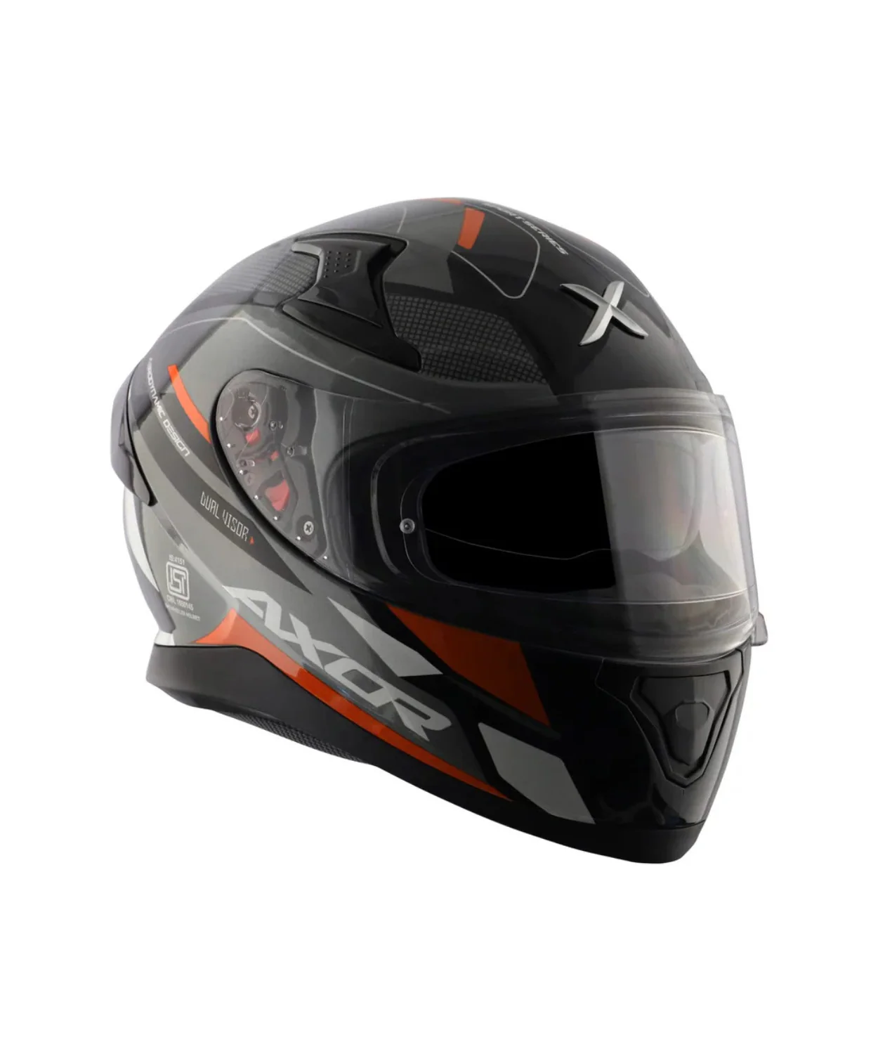 Axor Apex Turbine Helmet - Black Orange Grey - Image 3