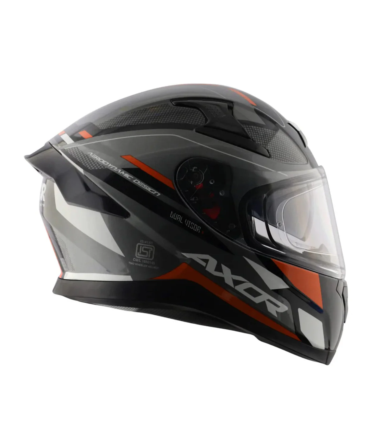 Axor Apex Turbine Helmet - Black Orange Grey - Image 4