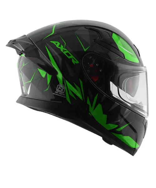 AXOR Apex Hunter D/V Helmet - Gloss Black Neon Green - Image 5