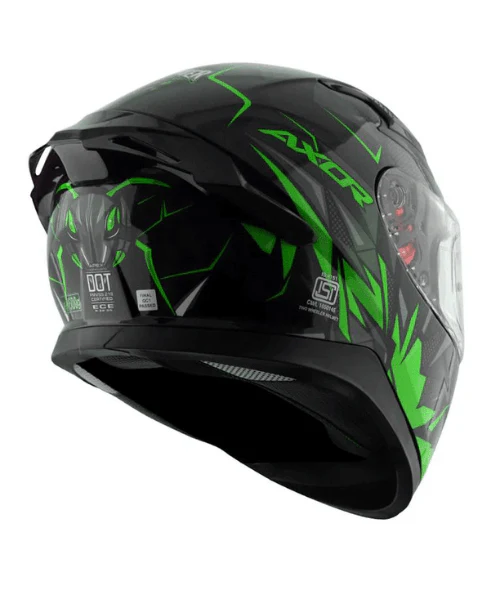 AXOR Apex Hunter D/V Helmet - Gloss Black Neon Green - Image 7