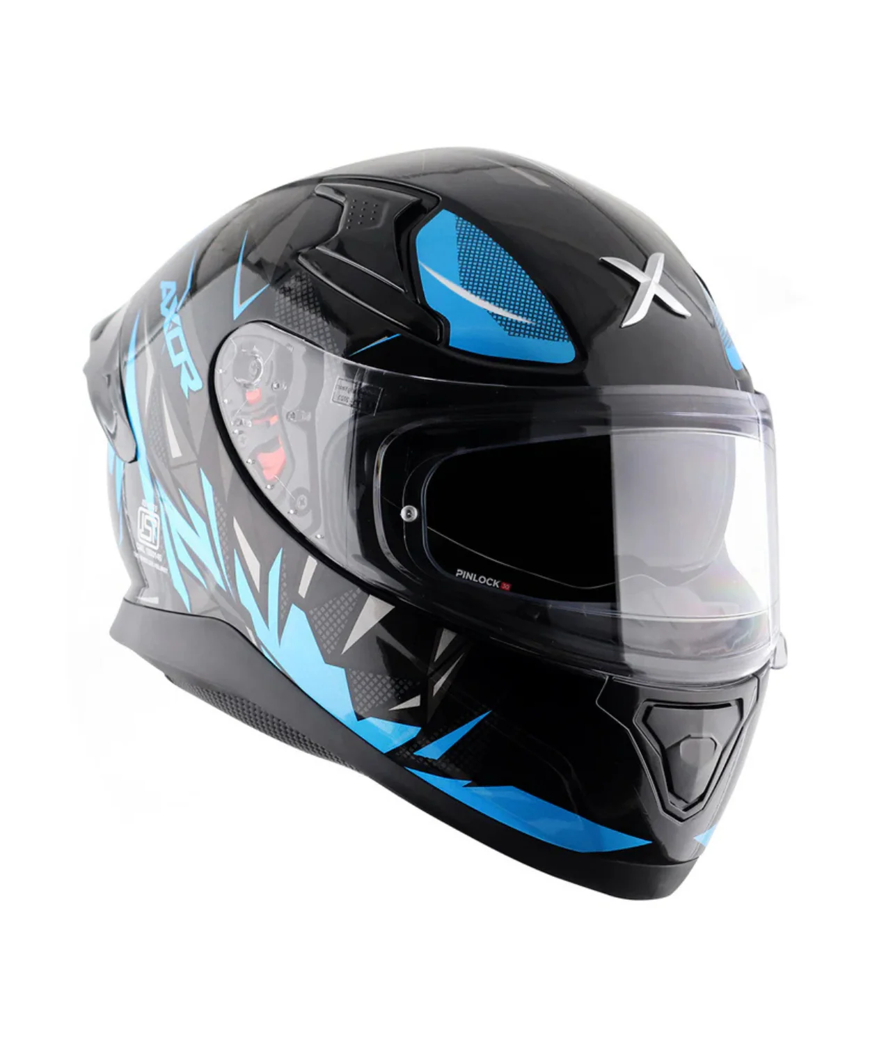 Axor Apex Hunter Helmet- Gloss Black Neon Blue - Image 4