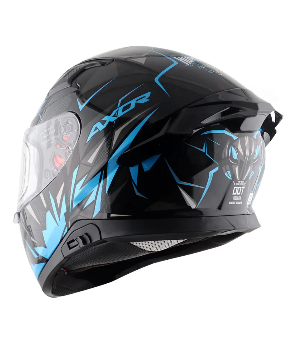 Axor Apex Hunter Helmet- Gloss Black Neon Blue - Image 7