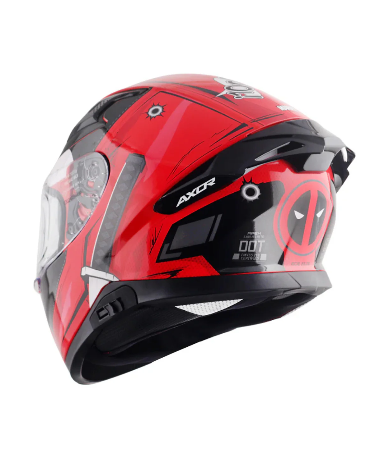Axor Apex Marvel Deadpool Helmet - Gloss Red Black - Image 7