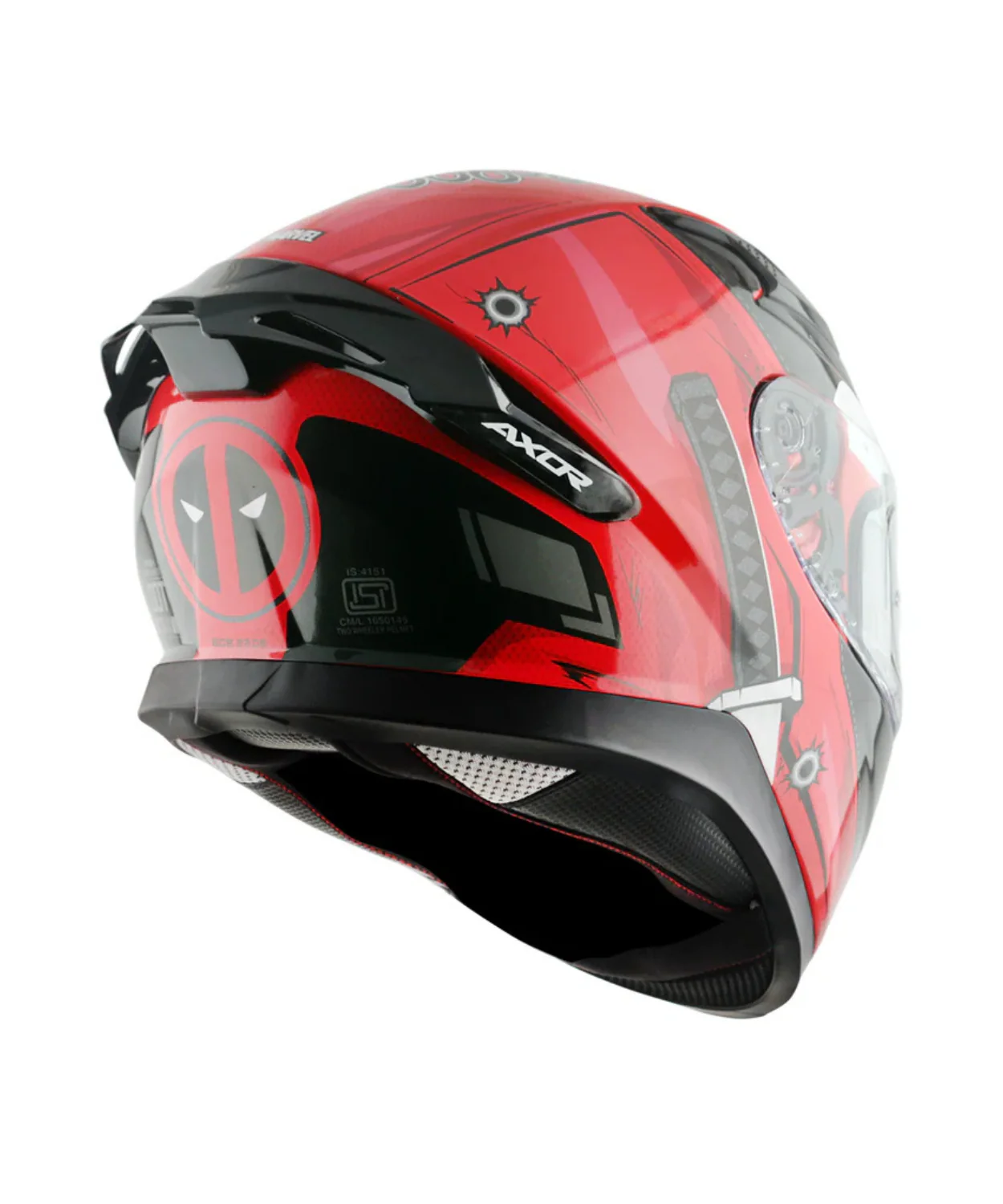 Axor Apex Marvel Deadpool Helmet - Gloss Red Black - Image 8