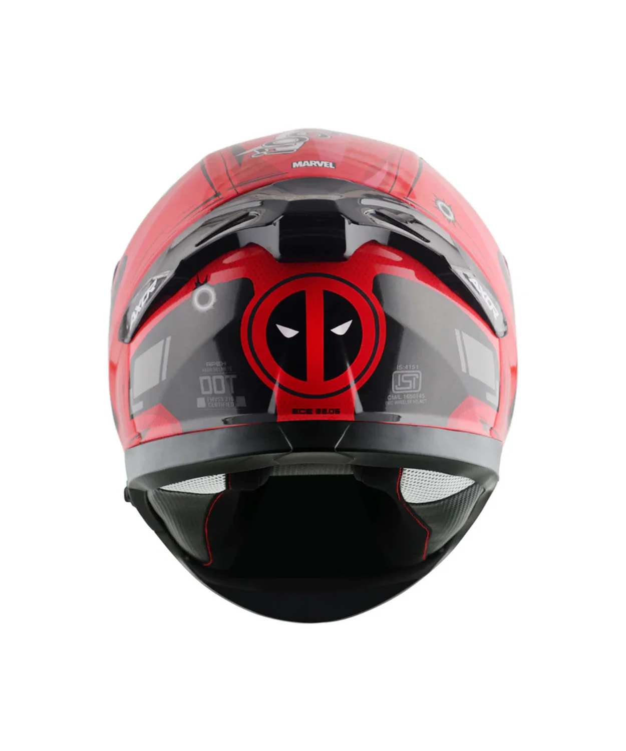 Axor Apex Marvel Deadpool Helmet - Gloss Red Black - Image 9