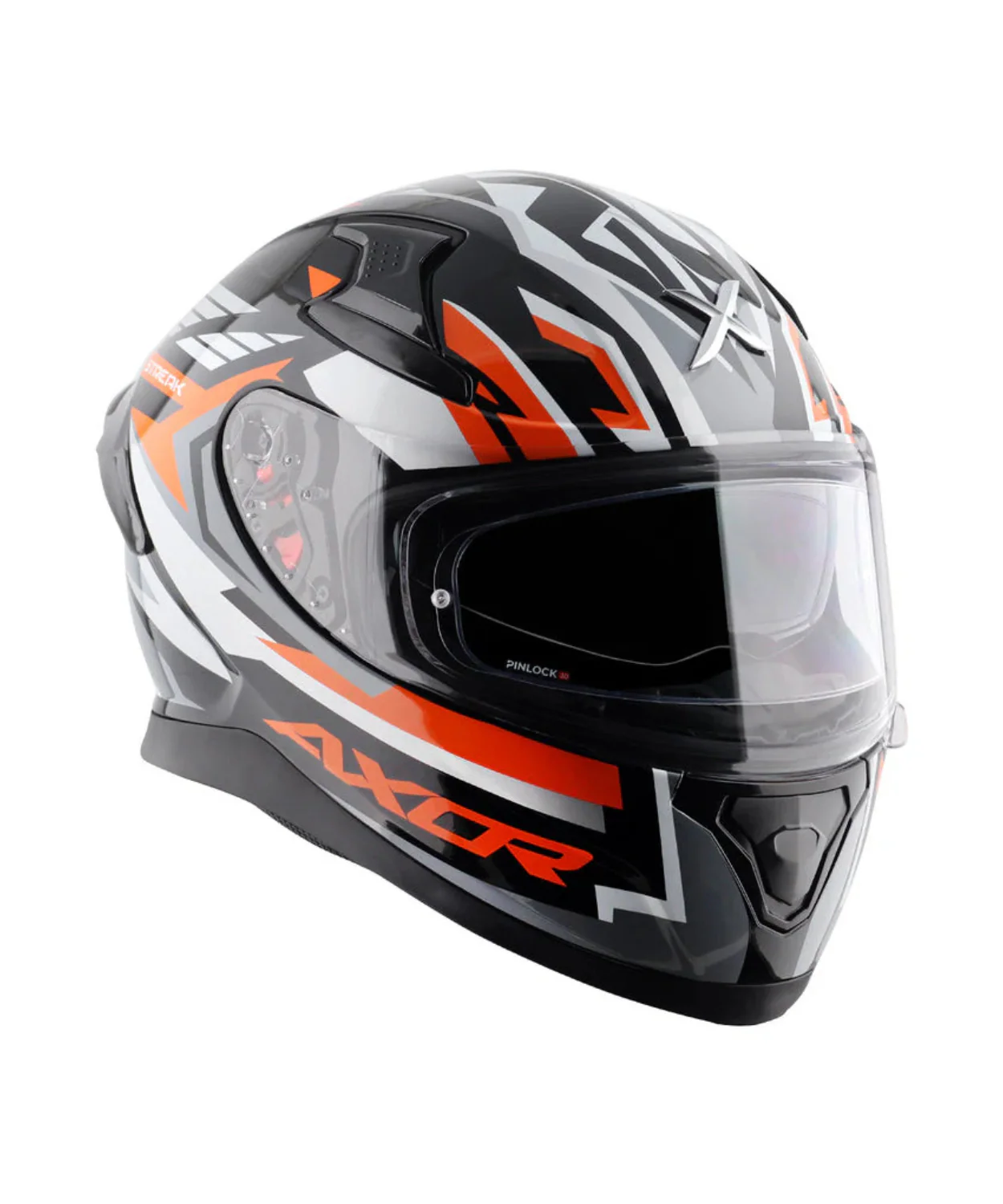 Axor Apex Streak Helmet - Gloss Black Orange - Image 2