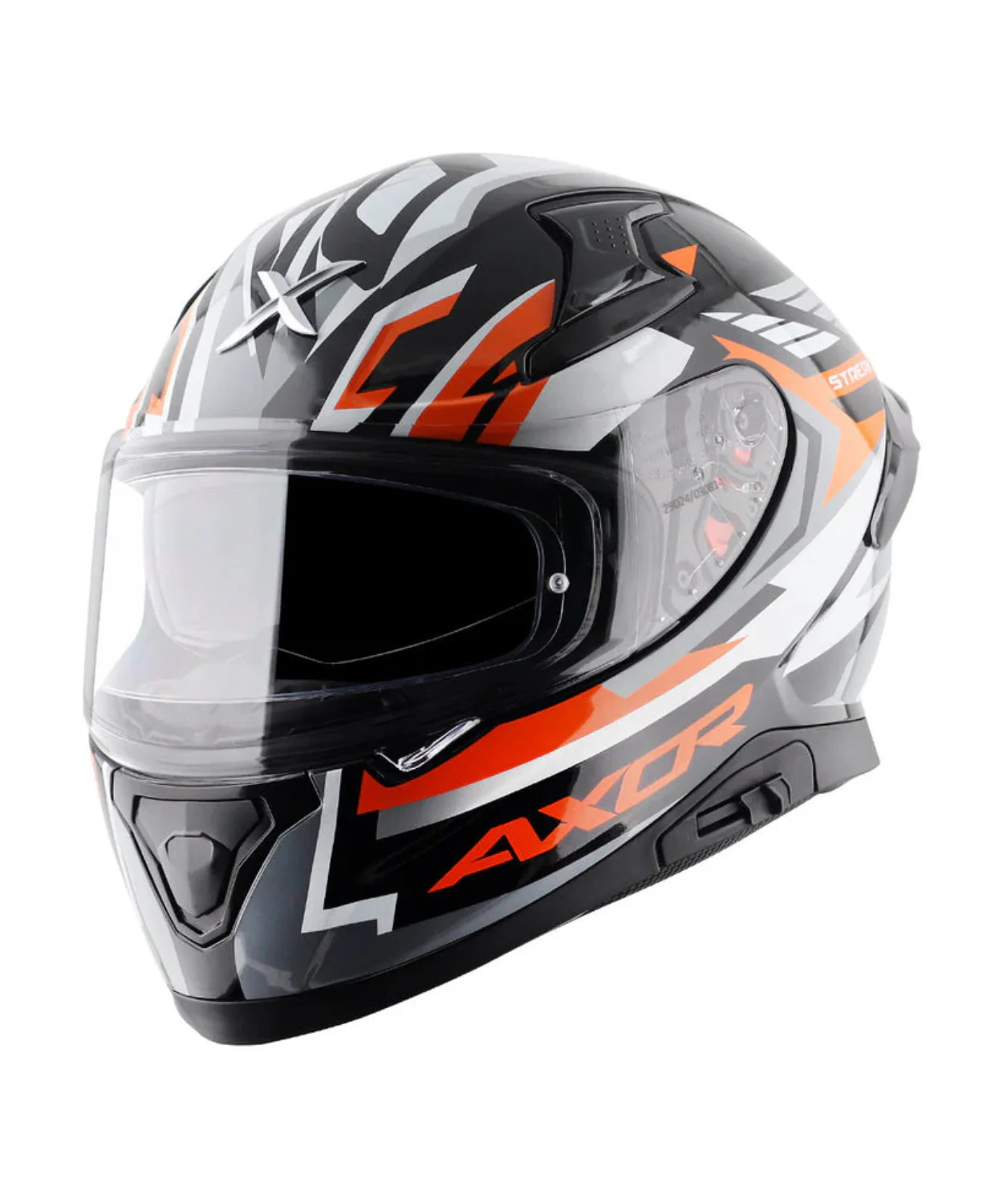 Axor Apex Streak Helmet - Gloss Black Orange - Image 4