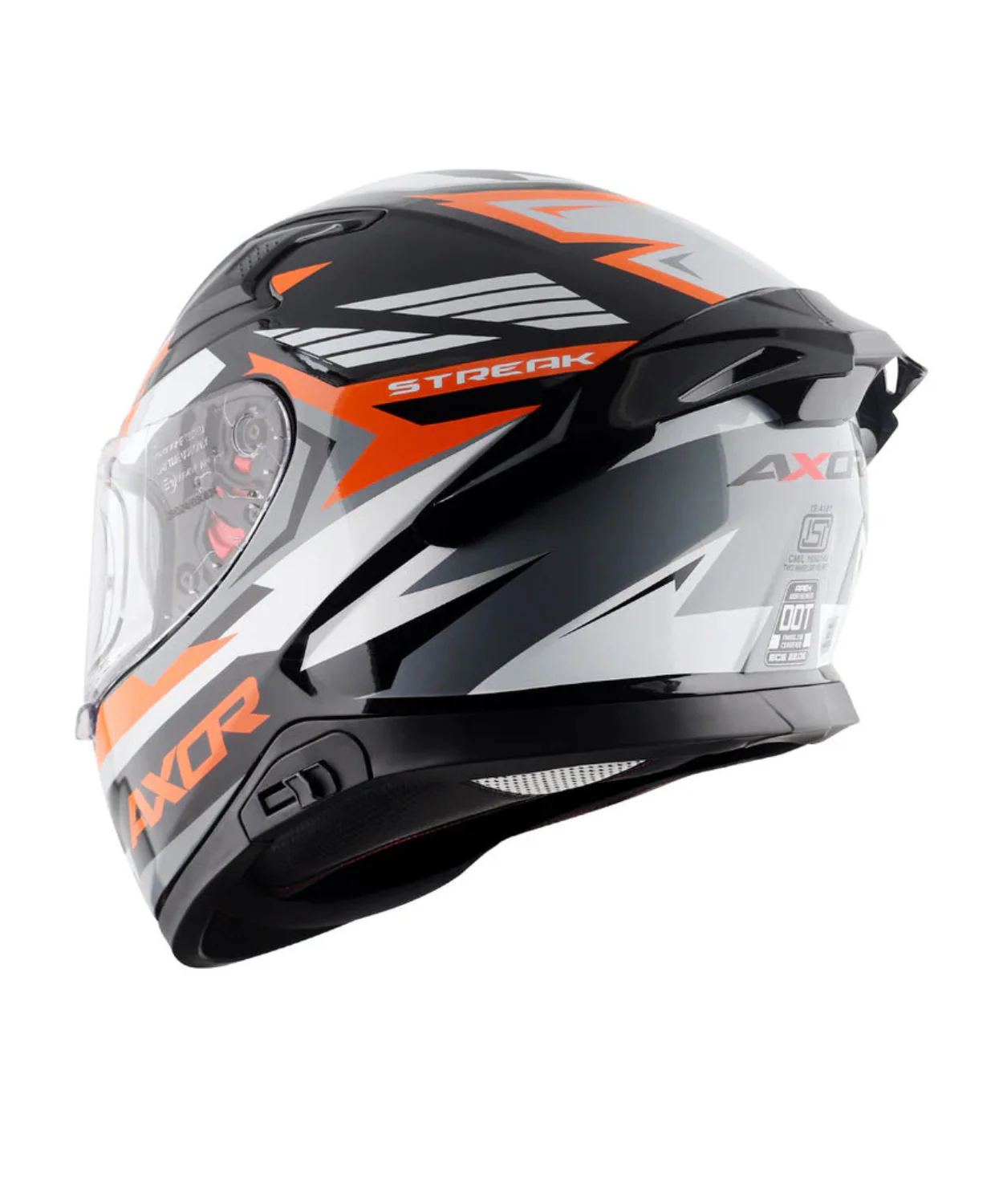 Axor Apex Streak Helmet - Gloss Black Orange - Image 7