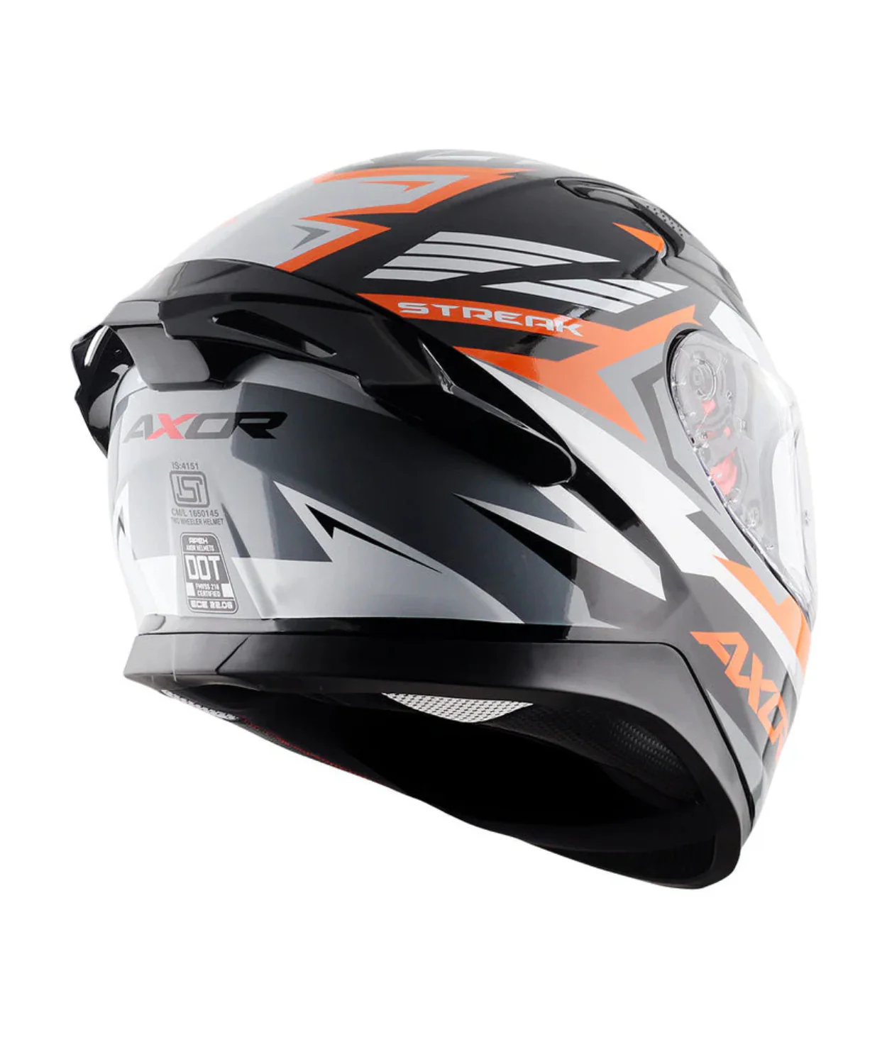 Axor Apex Streak Helmet - Gloss Black Orange - Image 8