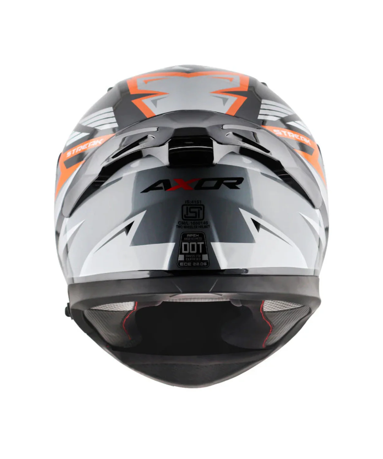 Axor Apex Streak Helmet - Gloss Black Orange - Image 9