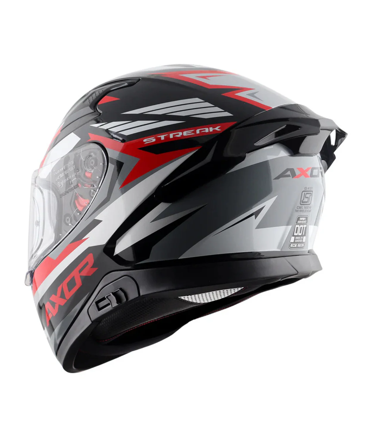 Axor Apex Streak Helmet - Gloss Black Red - Image 8