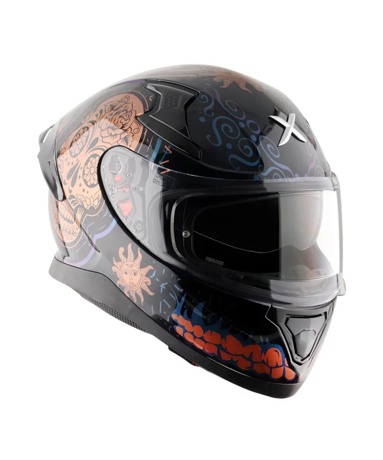 Axor Apex Trance Full Face Helmet - Black Gold - Image 4