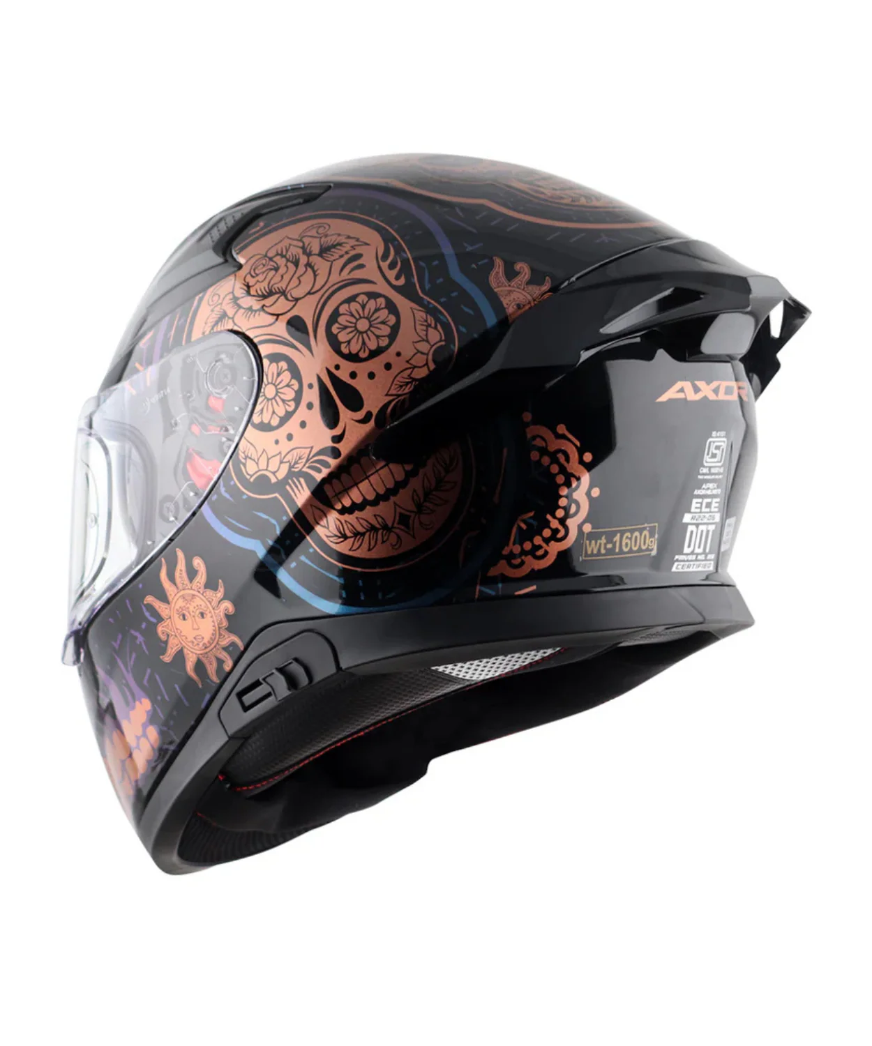 Axor Apex Trance Full Face Helmet - Black Gold - Image 7