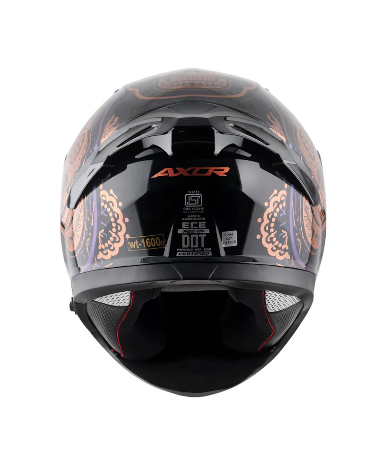 Axor Apex Trance Full Face Helmet - Black Gold - Image 9