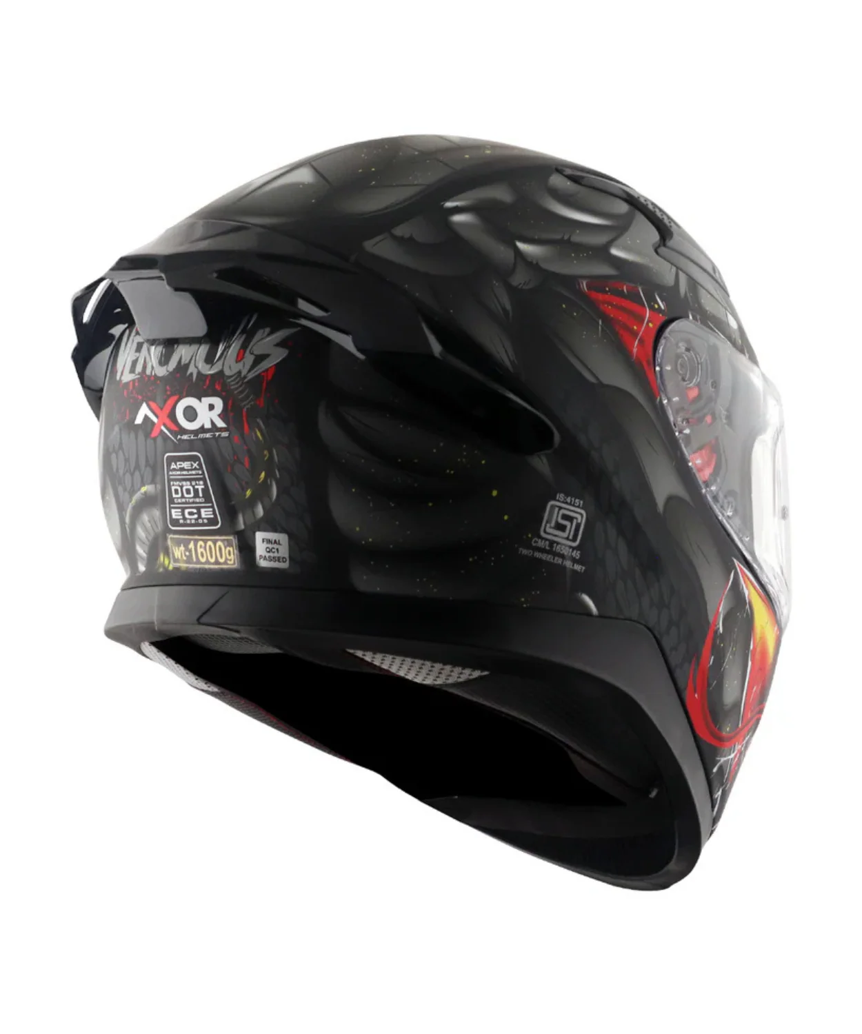 Axor Apex Venomous D/V Helmet - Dull Black Grey - Image 7