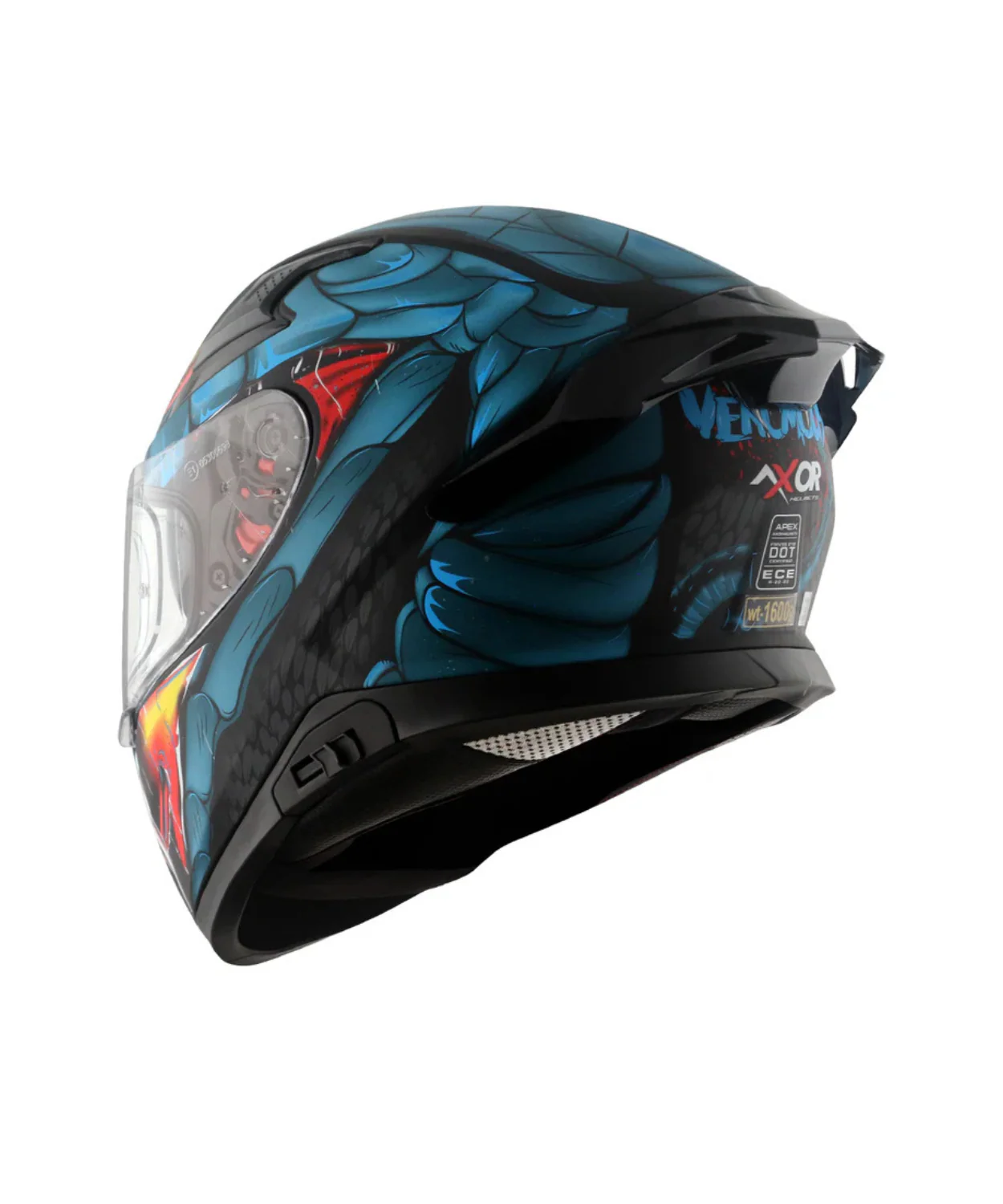 Axor Apex Venomous D/V Helmet - Dull Black Matt Blue - Image 7