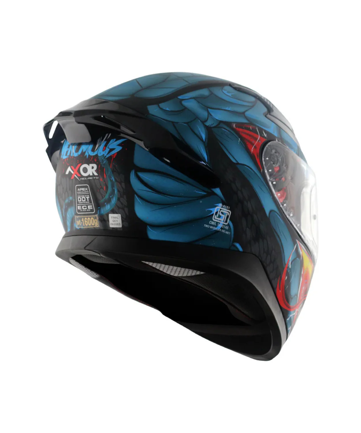Axor Apex Venomous D/V Helmet - Dull Black Matt Blue - Image 8