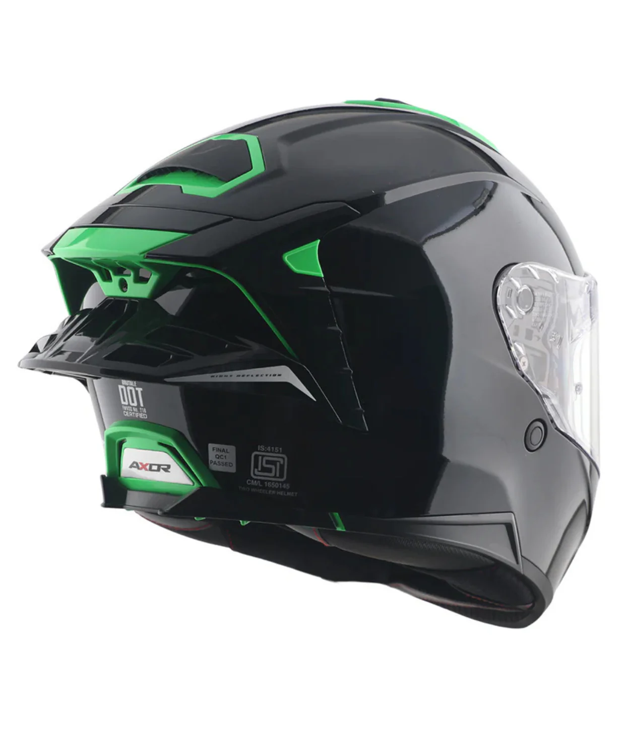 Axor Brutale Corsa Dual Spoiler Helmet - Gloss Black Green - Image 7
