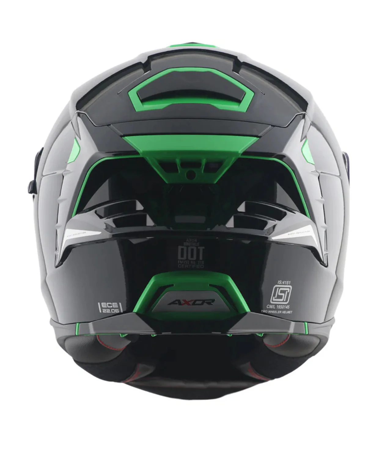 Axor Brutale Corsa Dual Spoiler Helmet - Gloss Black Green - Image 8