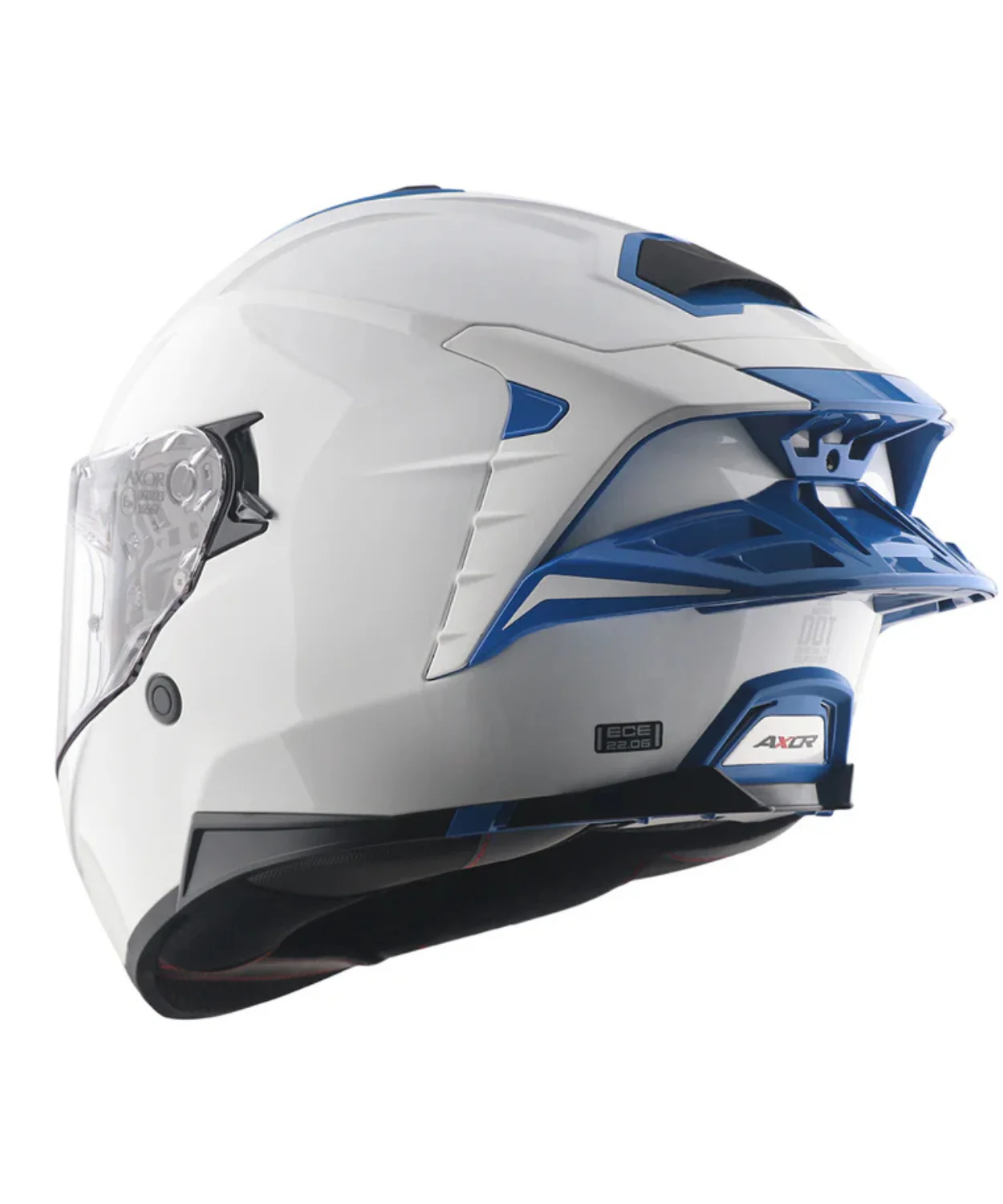 Axor Brutale Corsa Dual Spoiler Helmet - Gloss White Blue - Image 7