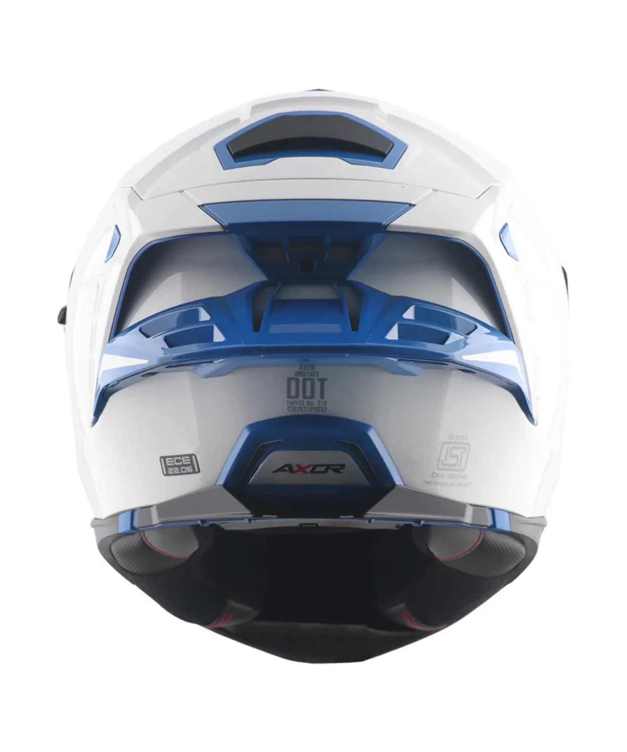 Axor Brutale Corsa Dual Spoiler Helmet - Gloss White Blue - Image 8