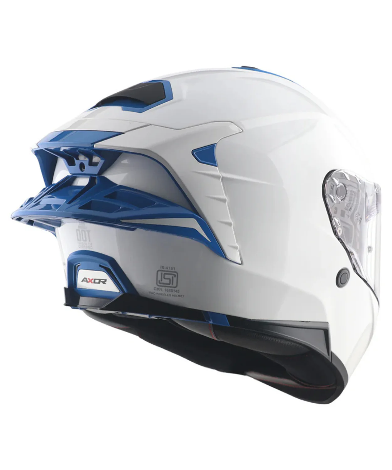 Axor Brutale Corsa Dual Spoiler Helmet - Gloss White Blue - Image 9