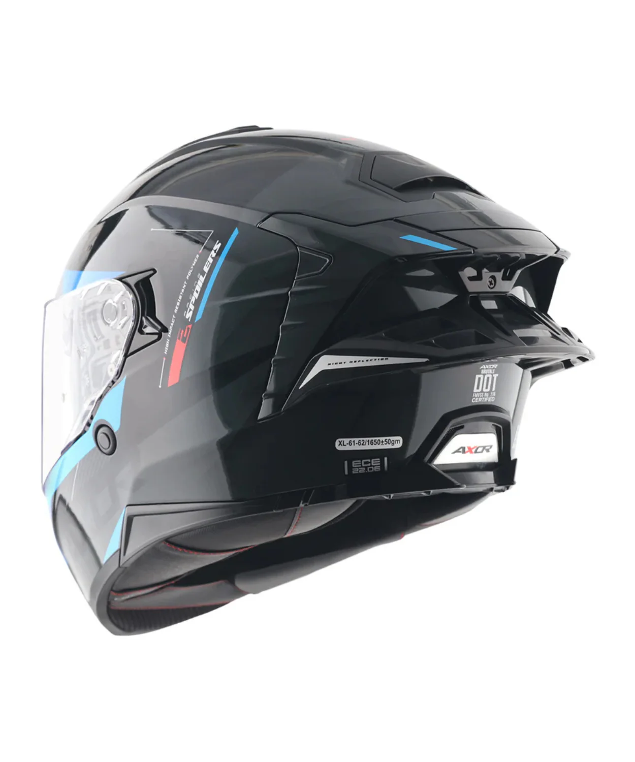 Axor Brutale Kryptic Dual Spoiler Helmet - Black Blue - Image 8