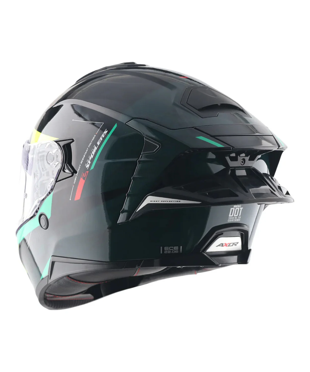 Axor Brutale Kryptic Dual Spoiler Helmet - Black Green - Image 7