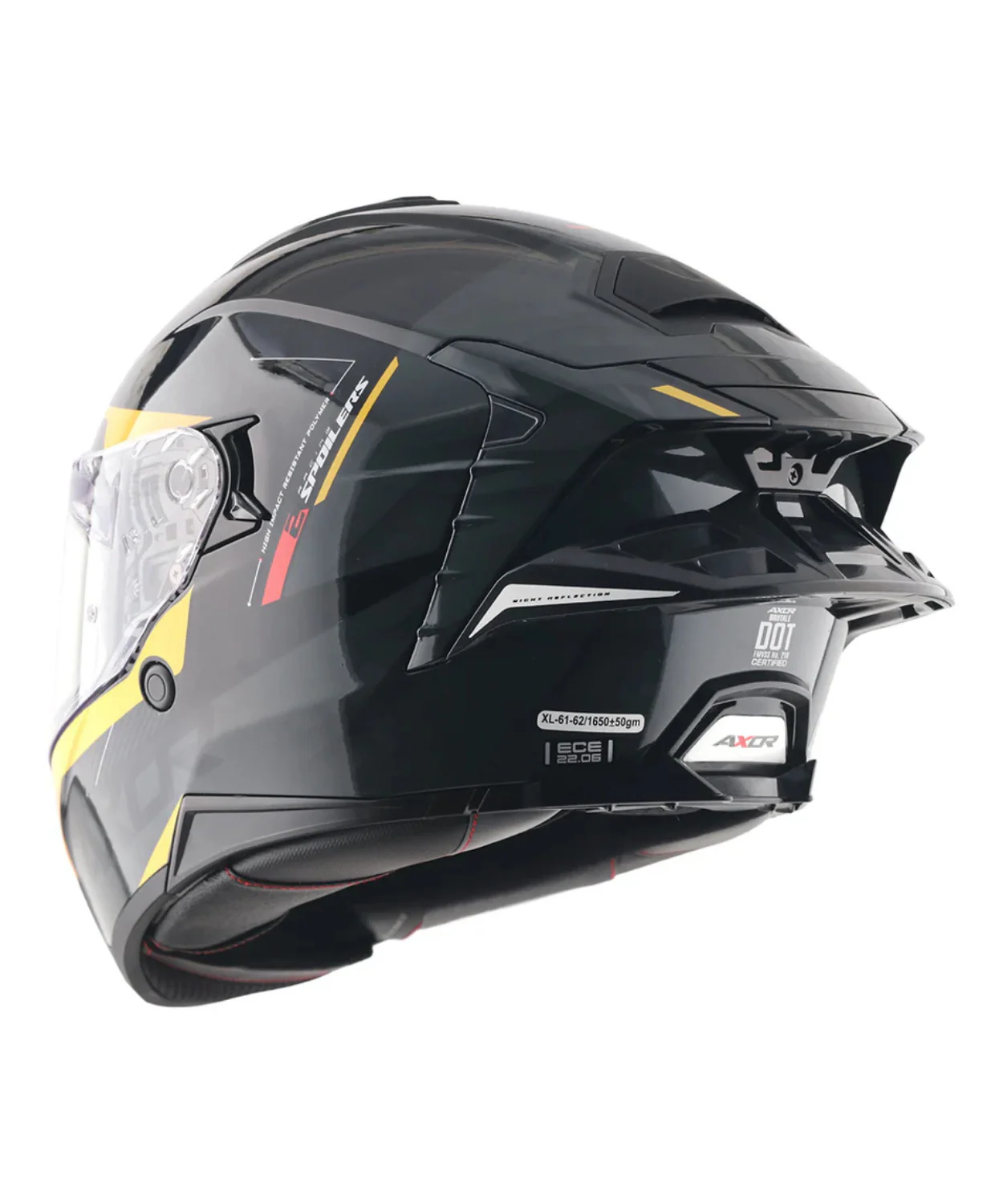 Axor Brutale Kryptic Dual Spoiler Helmet - Black Yellow - Image 8