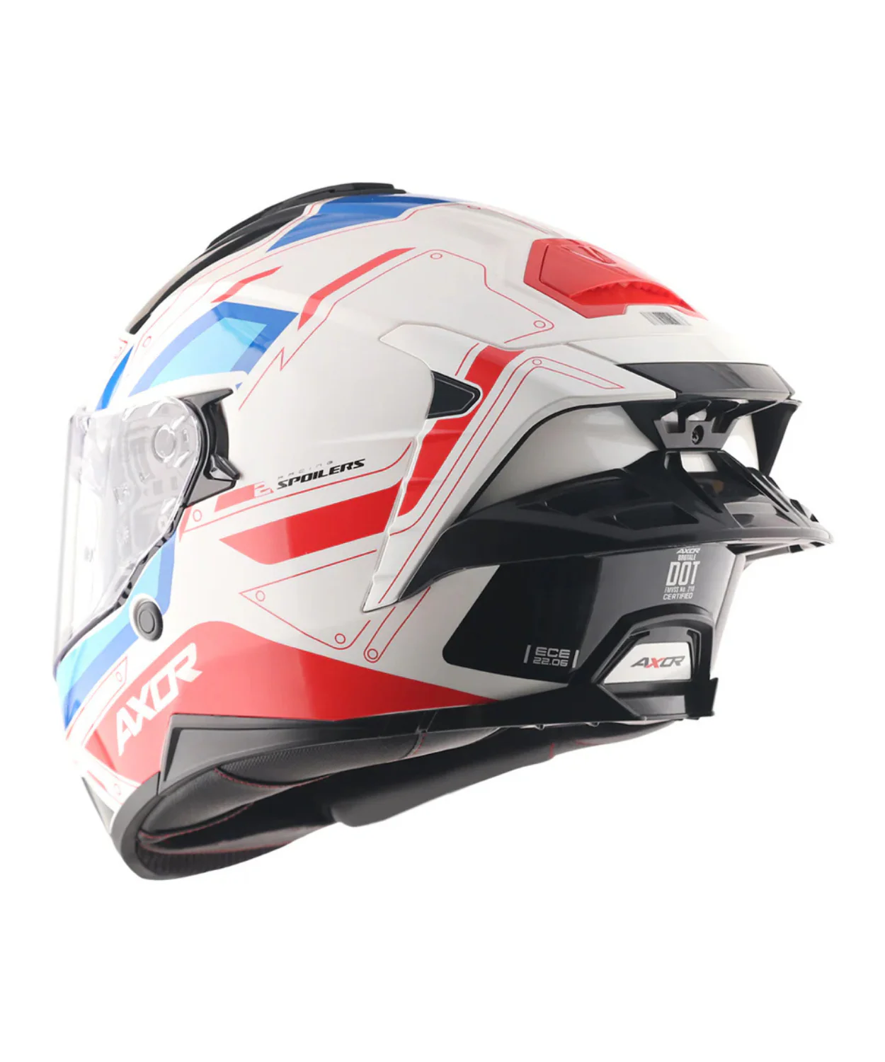 Axor Brutale Ryden Dual Spoiler Helmet - White Red - Image 7