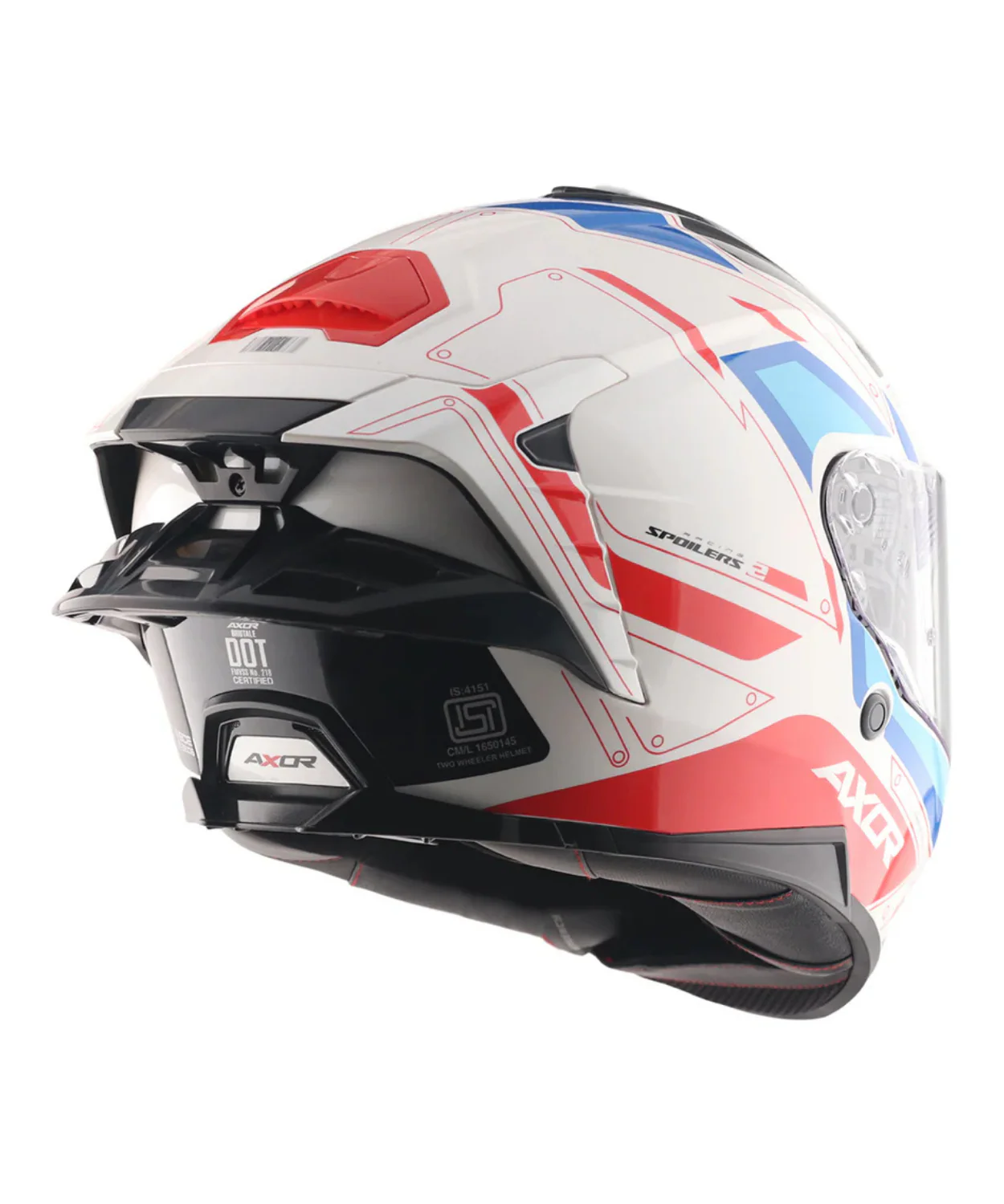 Axor Brutale Ryden Dual Spoiler Helmet - White Red - Image 8