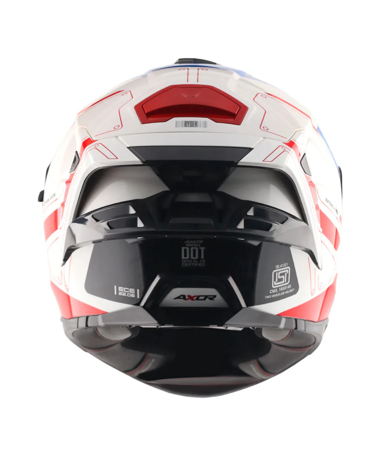 Axor Brutale Ryden Dual Spoiler Helmet - White Red - Image 9